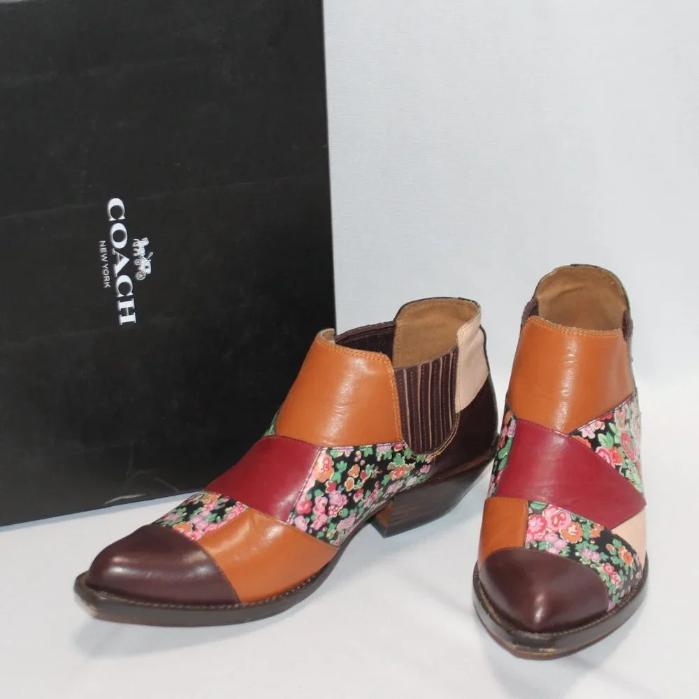 Coach Patchwork Bandit Leather Ankle Boot